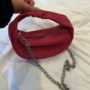 BY FAR PINK SUEDE BAG